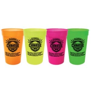 Neon Stadium Cups - Charge into Fire Safety